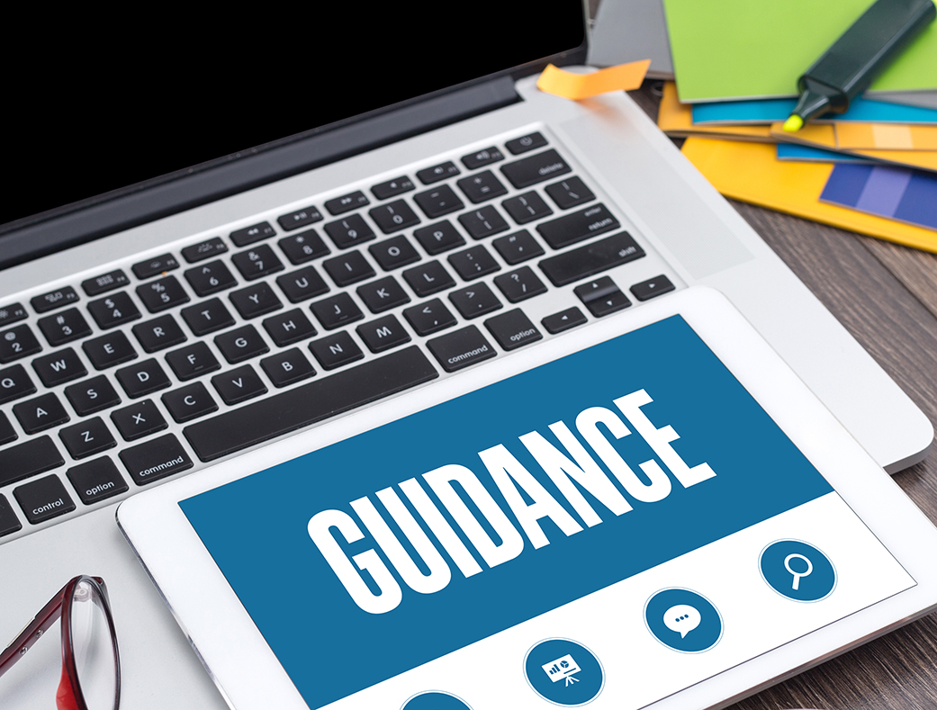 Guidance spelled out on the laptop