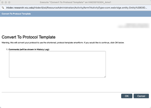 Convert to protocol template screen shot
